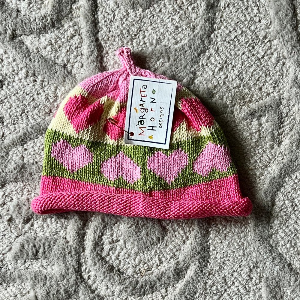 Margareta Horn Knitted Baby Hat Size 6-9 Months